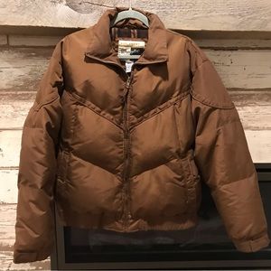 Wrangler Outerwear Men’s Heavy Real Down Winter Coat, Brown, Bomber, Medium
